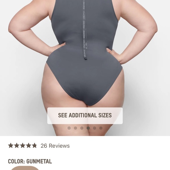 SOLD OUT ONLINE Skims sleeveless one piece in Gunmetal colour. - Picture 2 of 5